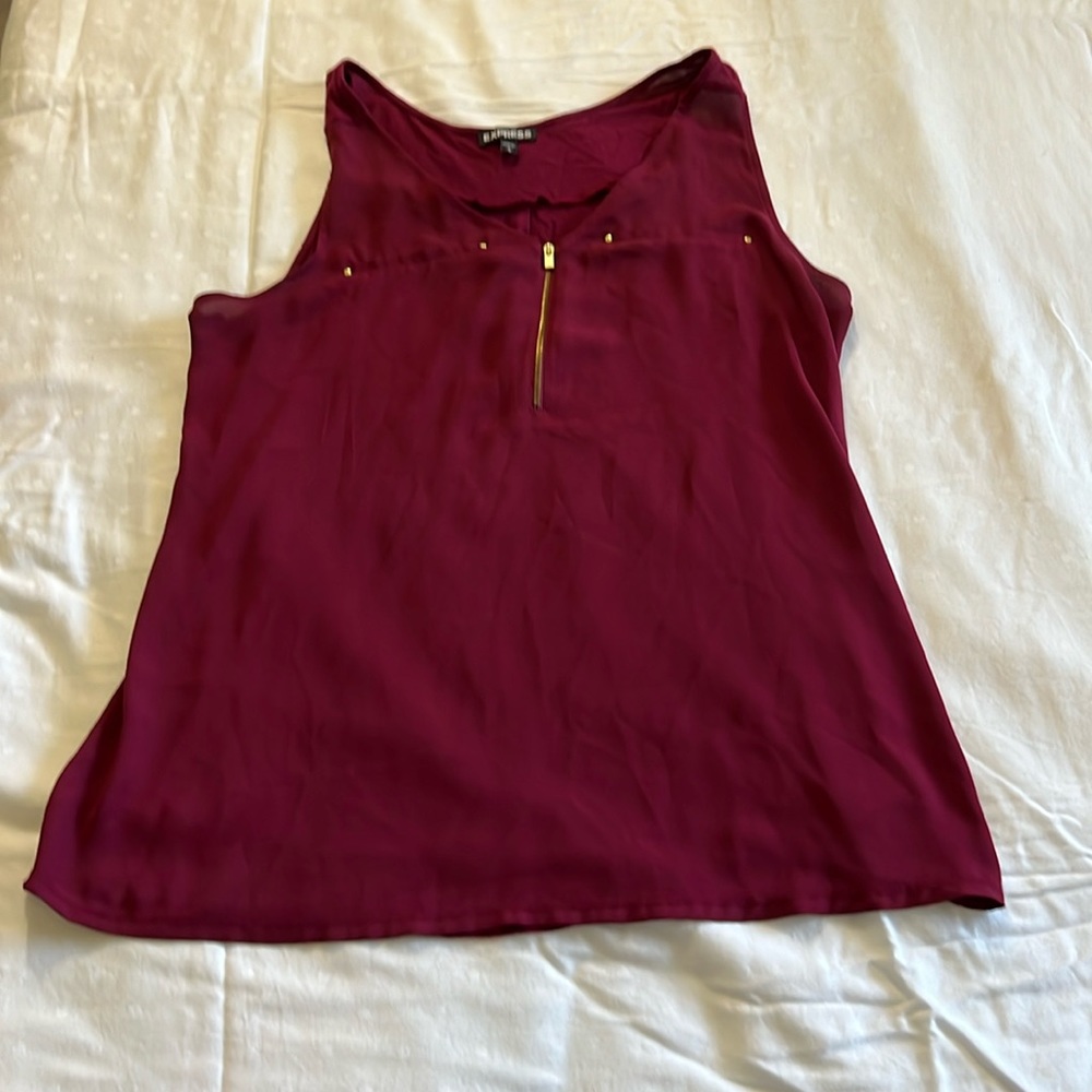 Express maroon mix media tank